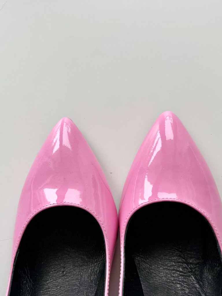 L'intervalle Pink Patent Leather Pointed Toe Chunky Heel Pumps, Size 36 — image 6 of 8